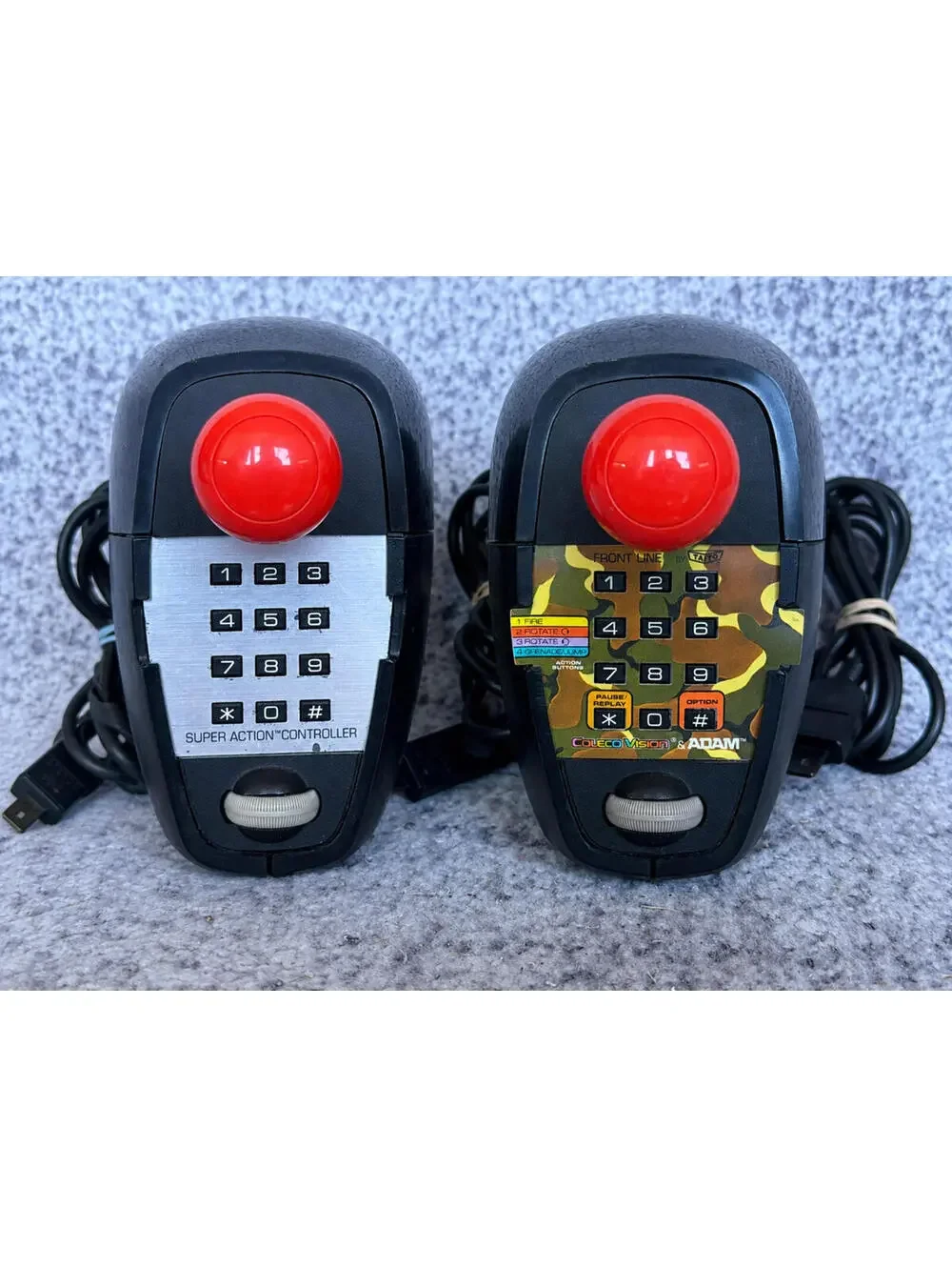 ColecoVision Super Action Controllers Lot of 2 Front Line Overlay Untested